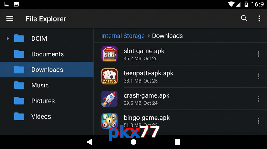 Main screen of Pkx77 gameapk page for PK players